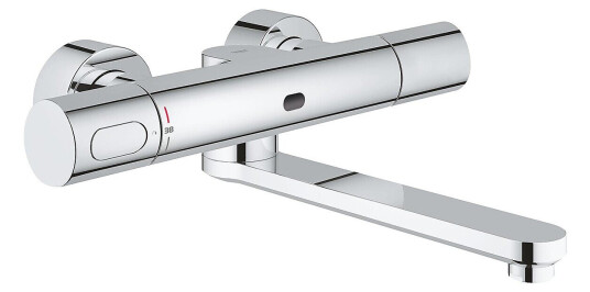Grohe Eurosmart Cosmopolitian Berør.fri 219 mm tut, 6V, med termostat, Krom