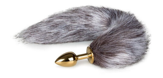 EasyToys: Fox Tail Plug No. 5, small, gull/grå