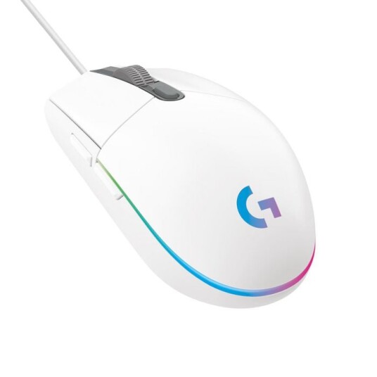 Logitech G203 Lightsync Gamingmus med RGB Belysning - Hvit - Optisk - 8000 DPI