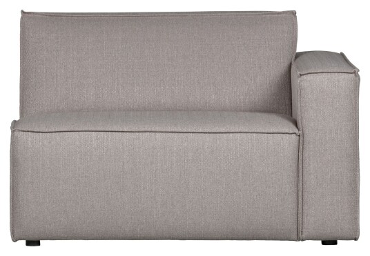 basiclabel Silvijn Element m. armlen, Høyre, Lysegrått stoff Unoliving