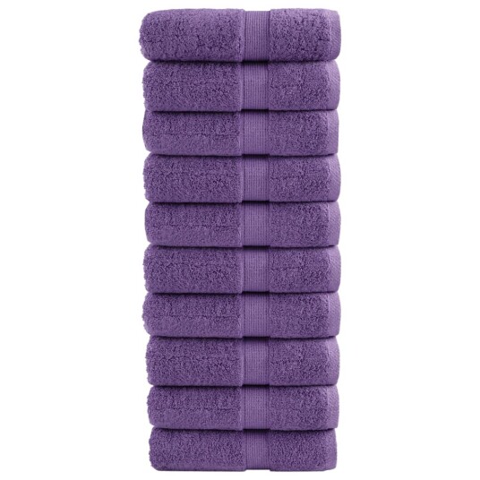 Premium vaskehåndklær SOLUND 10 stk lilla 30x30 cm 600 gsm Premium vaskehåndklær SOLUND 10 stk lilla 30x30 cm 600 gsm