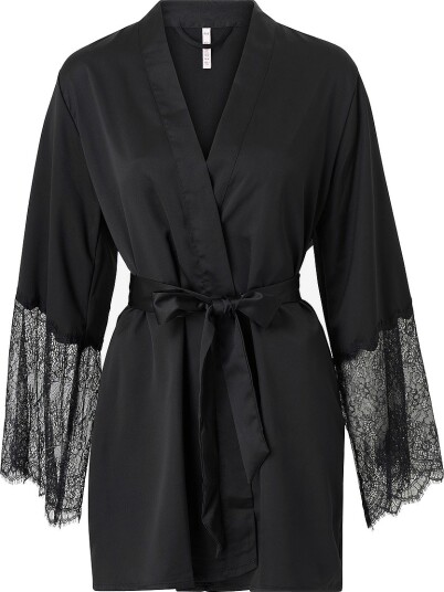 Hunkemöller   Kimono Satin Lace   Svart