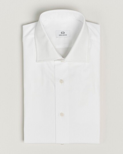 Grigio Cotton Twill Dress Shirt White Grigio Cotton Twill Dress Shirt White