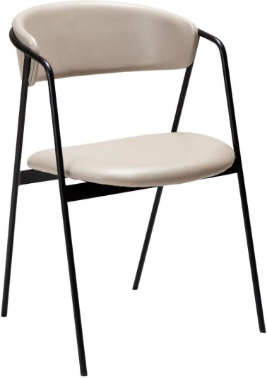 Swell Dan Form spisestuestoler med armlene PU kunstlær lysegrå.