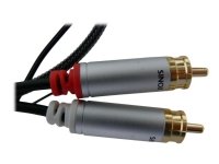 Sinox - Lydkabel - RCA x 2 hann til RCA x 2 hann - 1.5 m - svart
