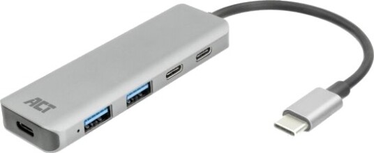 Act Ac7072-Grensesnitthub Usb 3.2 Gen 1 3.1 Gen 1 Type-C 5000 Mbit/S Svart Grå Ac7072