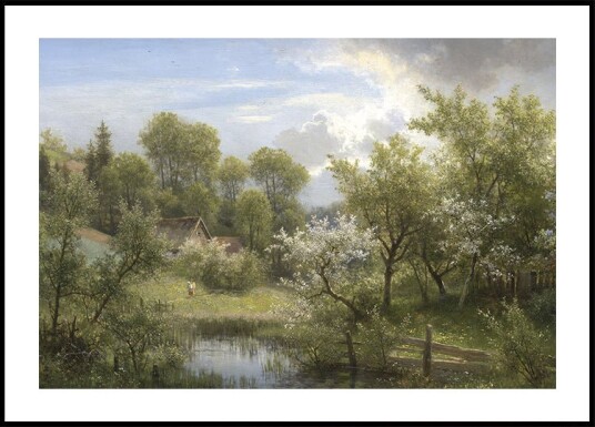 Blooming Fruit Trees near Loschwitz by Eduard Leonhardi Plakat Plakat / 50x70cm