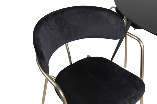 Venture Design Silar & Arrow spisegruppe Svart/svart 4 st stoler & bord 100 cm