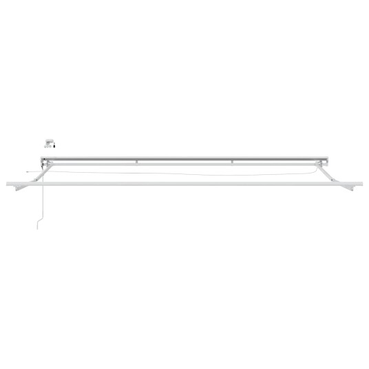 Elektrisk markisedukke med LED Hvit 5 x 3 m Aluminium