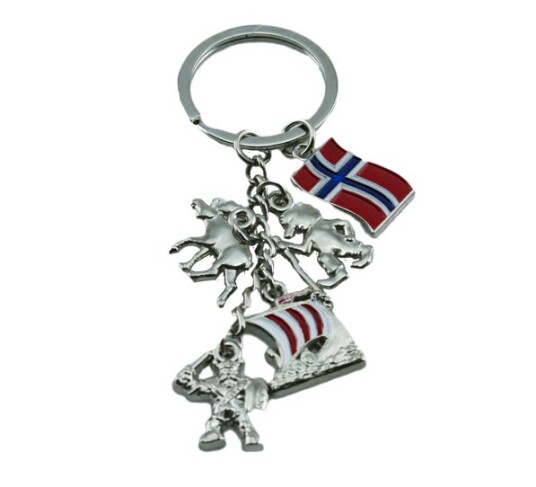 Nøkkelring troll elg/viking/vikingskip