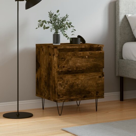 Nattbord røkt eik 40x35x50 cm konstruert tre 8721012110618