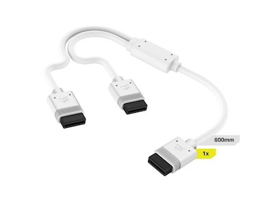Corsair iCUE LINK Kable Y-Splitter 600mm (hvit) Corsair iCUE LINK Kable Y-Splitter 600mm (hvit)