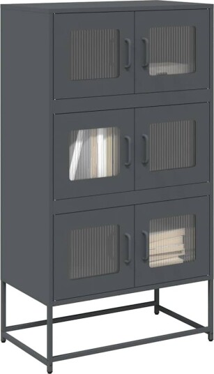 Highboard antrasitt 68x39x123 cm stål