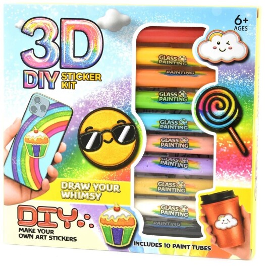 Robetoy 3D DIY Klistremerkesett Penner 10 Stk