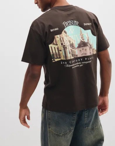 Jack & Jones Jorsalamanco Photo Back Tee Ss Cn S Kortermede t-shirts Brun