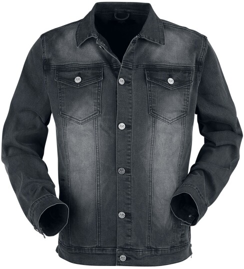 Black Premium by EMP Dongerijakke - Dark grey jacket with chest pockets and button placket - S til XXL - Herrer - mørkegrå
