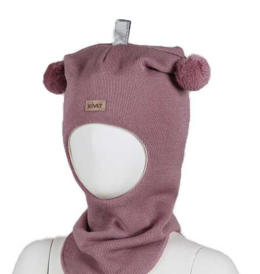 Kivat Balaclava i Ull Dusker Logo Gamelrosa 1  1 2år