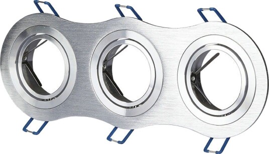 V Tac 3xGU10 innfellingsspot Rund børstet aluminium IP20 innendørs uten lyskilde