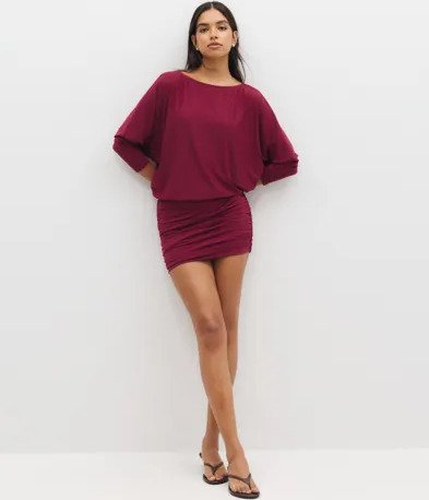 Only Rød Onlaria L/S Bat Dress Jrs
