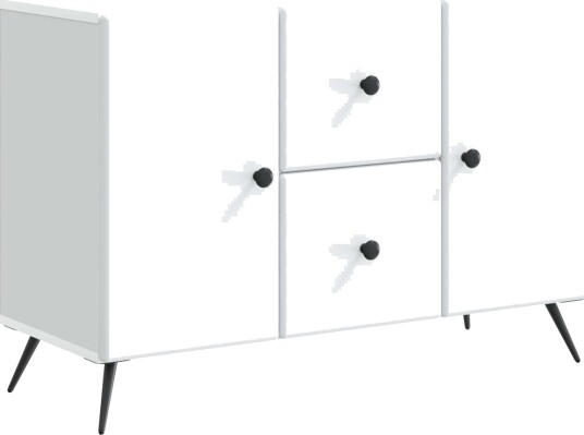  Serviesskap med skuff Hvit 89 x 34,5 x 60 cm Konstruert tre