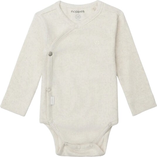 Noppies U Romper Rib Nino Ls - P611 OATMEAL MELANGE - 44