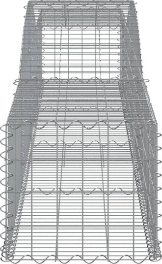 vidaXL Gabionkurver buede 15 stk 400x50x40/60 cm galvanisert jern