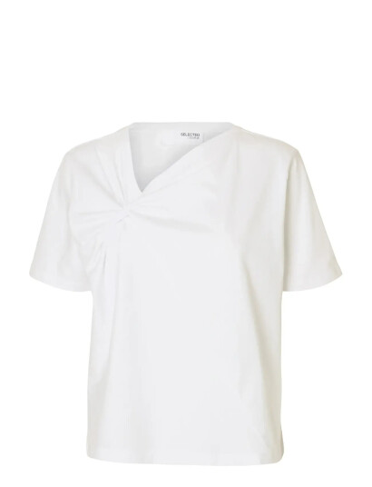 Selected Slfmila Twisted Ss Tee   White   S