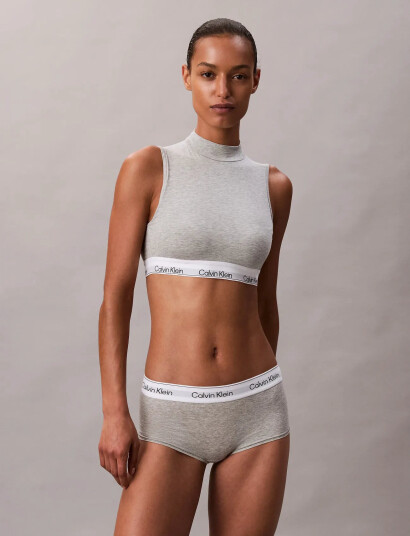 Calvin Klein Lightly Lined Mockneck Bralette Grey L Calvin Klein Lightly Lined Mockneck Bralette Grey L