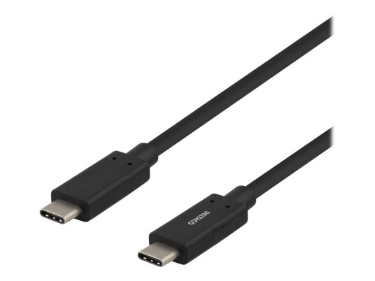 Deltaco USB-C 3.2 Gen 2 Kabel 1m - Sort - 3A/60W Power Delivery