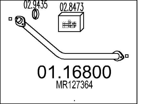 Eksosrør MTS 01.16800 Eksosrør MTS 01.16800