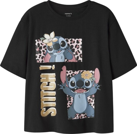 Name It Nkfjyna Stitch Ss Nreg Top Box Noos Wdi Black 134 140
