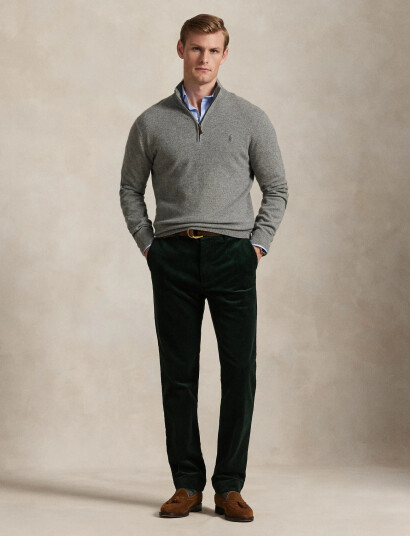 Polo Ralph Lauren Wool Quarter-Zip Sweater - Grey - XS