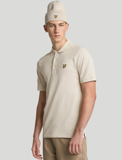 Lyle & Scott Plain Polo Shirt Cream XS