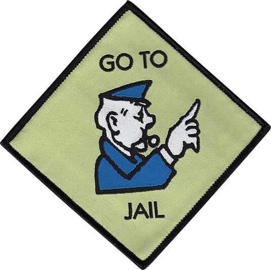 Märkbar Stoffmerke Go To Jail F-7-4