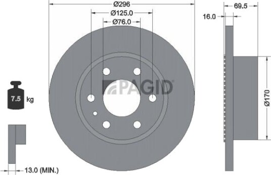 PAGID 54775N Bremseskive PAGID 54775N Bremseskive