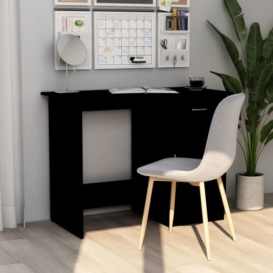 vidaXL Skrivebord svart 100x50x76 cm sponplate
