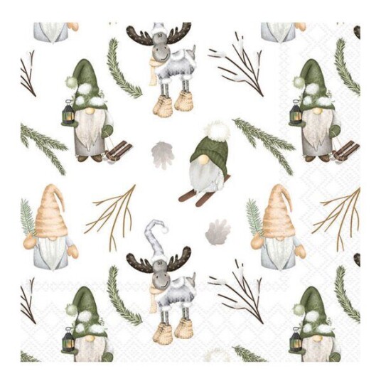 Ambiente   Serviett 33x33 cm 20 stk Forest Gnomes