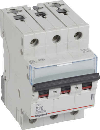 Legrand TX³ MCB automatsikring B40 3P 3M 10/10kA Legrand TX³ MCB automatsikring B40 3P 3M 10/10kA