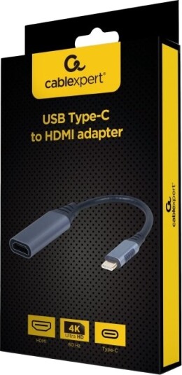 Cablexpert Video Adapter Usb C Hann Til Hdmi Hunn 15 Cm Romgrå 4K Støtte