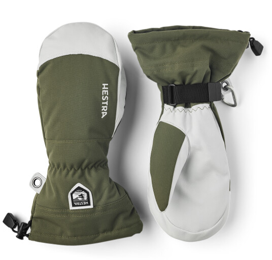 Hestra Army Leather Heli Ski Mitt Olive 11