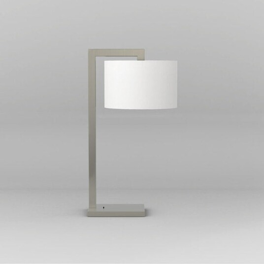 Ravello bordlampe - Nikkel / Hvit
