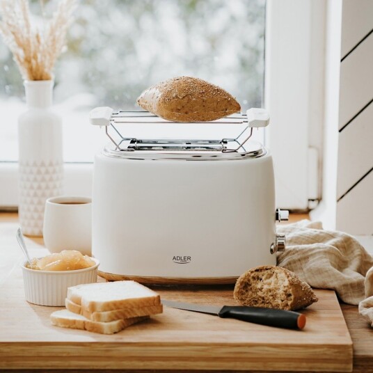 Adler AD 3225 Brødrister 2 skiver, 950W, 6 trinns innstilling Hvit Adler AD 3225 Brødrister 2 skiver, 950W, 6 trinns innstilling Hvit
