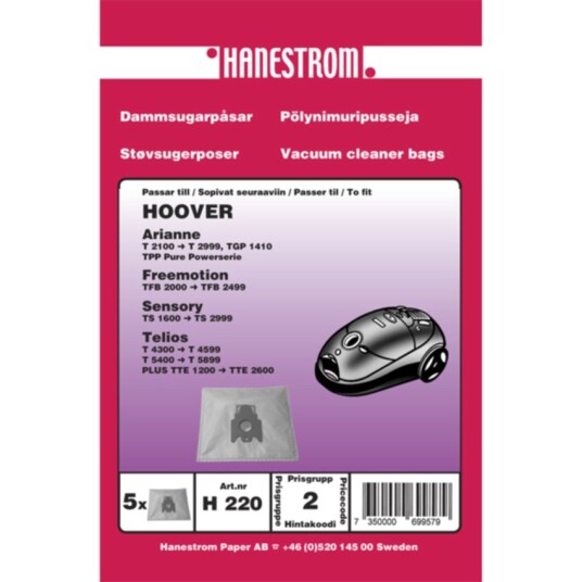 Haneström Støvsugerposer syntetfiber 5st. DU12285