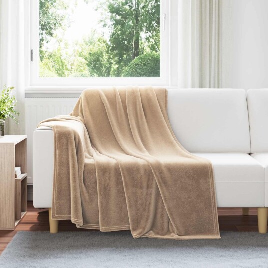 vidaXL Kastepledd 6 pcs Kamel 150 x 200 cm Fleece