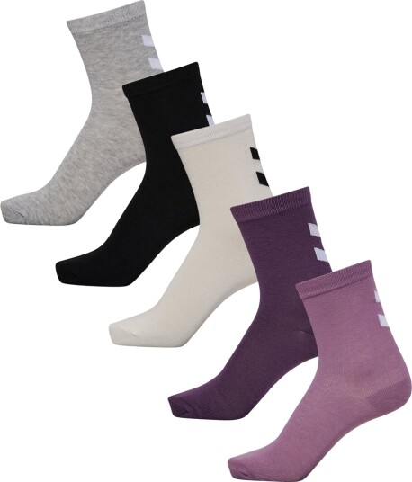 Hummel Hmlmake 5 pack sokker til barn Black Plum (28/31) 28/31