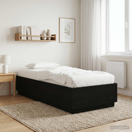 vidaXL Sengestamme Svart eik 80 x 200 cm Konstruert tre