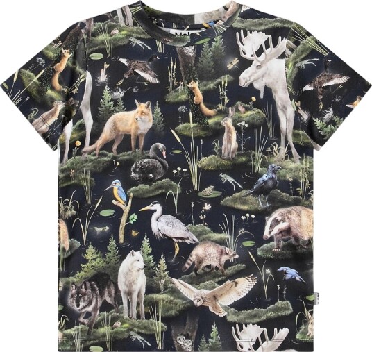 Molo T skjorte Ralphie Forest Fauna Molo 7 år (122) T skjorte Brun Grønn Svart
