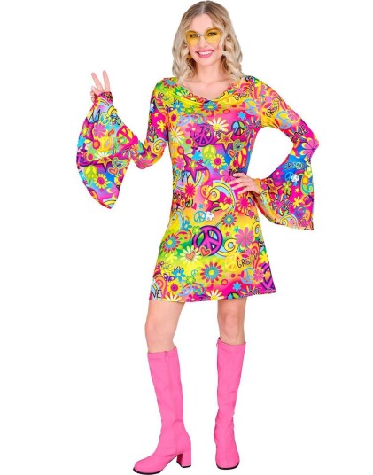 Groovy Hippie Kostymekjole til Dame Groovy Hippie Kostymekjole til Dame