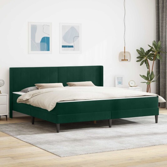 vidaXL Sengeramme med madrass Mørkegrønn 180 x 200 cm Fløyel vidaXL Sengeramme med madrass Mørkegrønn 180 x 200 cm Fløyel