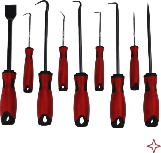 Dedra Hakker Med Skaft 9 Stk. Sett 40Cr Dedra Hakker Med Skaft 9 Stk. Sett 40Cr